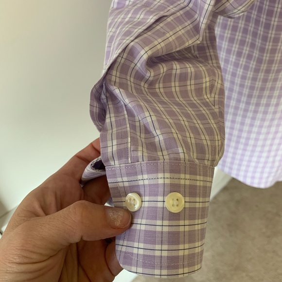 Brooks brothers purple plaid shirt - Picture 4 of 5